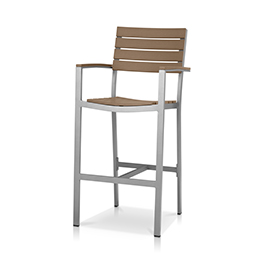Bar Arm Chair Kessler Silver / Teak